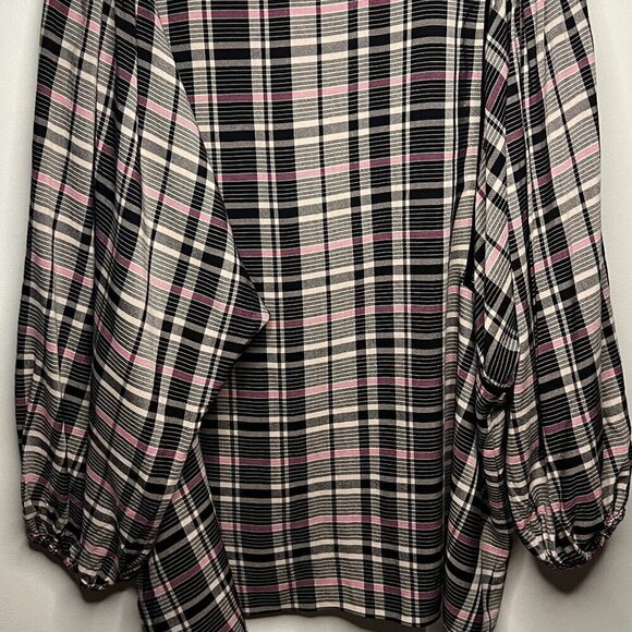 Hatch Maternity The Rose Plaid Flowy Blouse Size 3 - Picture 7 of 12